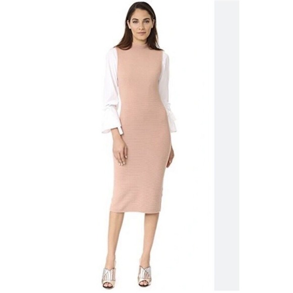 Alice + Olivia Sweater Dress Large Hana Womens Sleeveless Mock Neck Midi Pink - Picture 7 of 15